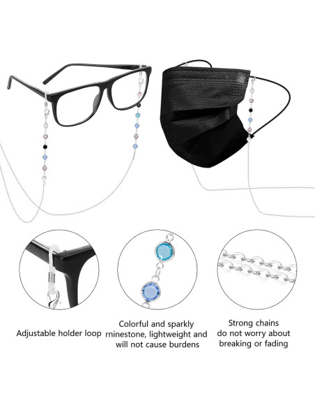 Cadenas para Gafas ONESING 4 Pcs Coloridas y Elegantes Cadenas para Gafas ONESING 4 Pcs Coloridas y Elegantes