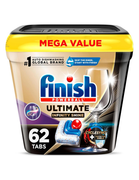 Finish Ultimate Infinity Shine Cápsulas Lavavajillas 62 Unidades Finish Ultimate Infinity Shine Cápsulas Lavavajillas 62 Unidades