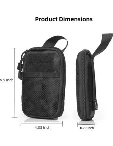 Mini Organizador de Bolsillo Senvitate S52 Nylon Negro EDC