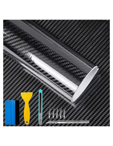 Vinilo de Fibra de Carbono 6D Lypumso 0.3m x 3m con Herramientas Vinilo de Fibra de Carbono 6D Lypumso 0.3m x 3m con Herramientas