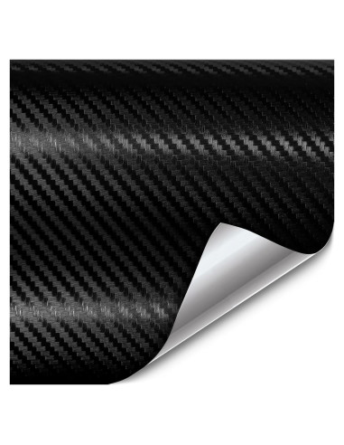 Vinilo Fibra de Carbono Negra VViViD 1.5m x 0.3m 3D