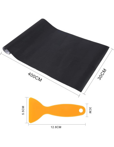 Vinilo de Fibra de Carbono Negro San Tao DS 400x30cm para Autos