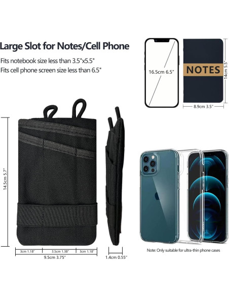 Estuche EDC HXOUSE Negro Mini Organizador 4 Bolsillos Estuche EDC HXOUSE Negro Mini Organizador 4 Bolsillos