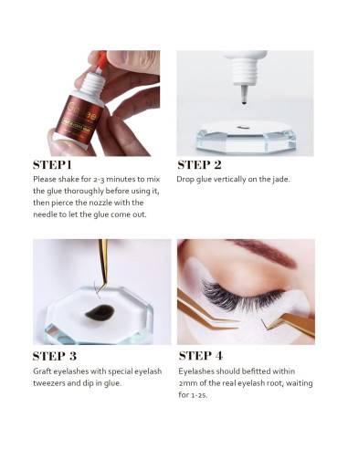 Pegamento para Extensiones de Pestañas GOLLEEPRO 5ml - Secado 1s