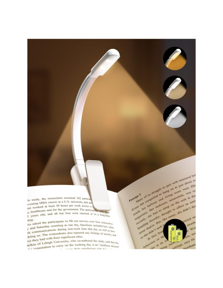 Luz de lectura LED Youzhandeng con clip, 3 colores, portátil Luz de lectura LED Youzhandeng con clip, 3 colores, portátil