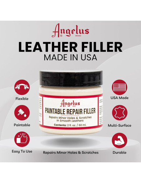 Relleno de Cuero Angelus 59 ml para Reparar Agujeros y Grietas Relleno de Cuero Angelus 59 ml para Reparar Agujeros y Grietas