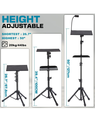Soporte de trípode Lusweimi para proyector 50" ajustable