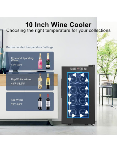 Refrigerador de Vino Velieta VTWB-25D1-1 para 8 Botellas