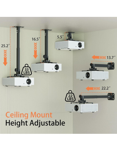 Soporte de Techo Universal para Proyector JOY worker 15 kg