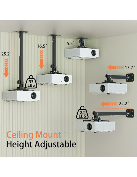 Soporte de Techo Universal para Proyector JOY worker 15 kg Soporte de Techo Universal para Proyector JOY worker 15 kg