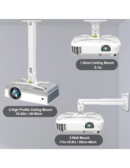Soporte de Proyector 2-Be-Best Ajustable 40-60cm Blanco Soporte de Proyector 2-Be-Best Ajustable 40-60cm Blanco