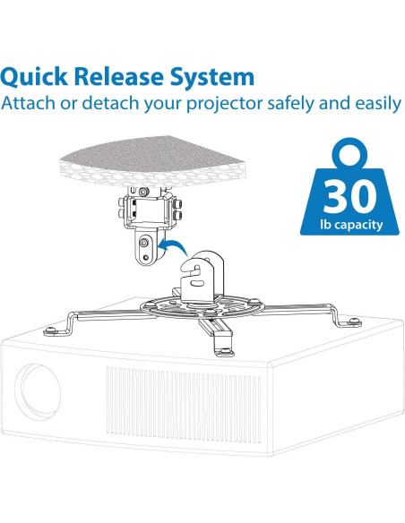 Soporte de Techo para Proyector Mount-It! MI-606S Blanco 13.6 kg Soporte de Techo para Proyector Mount-It! MI-606S Blanco 13.6 kg