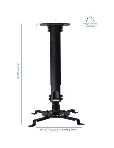 Soporte de Proyector de Techo VIVO MOUNT-VP02B Ajustable 13.61 kg
