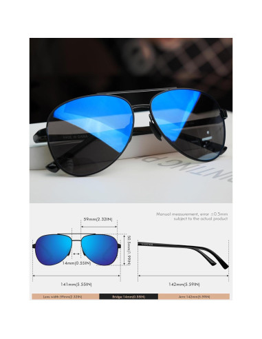 Gafas de sol LUENX Aviador polarizadas UV400 para hombres