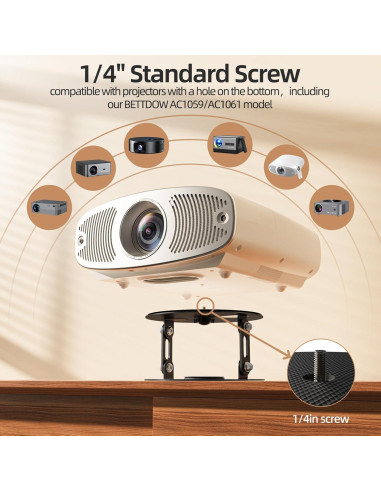 Soporte de Proyector BETTDOW de Acero al Carbono Ajustable 360