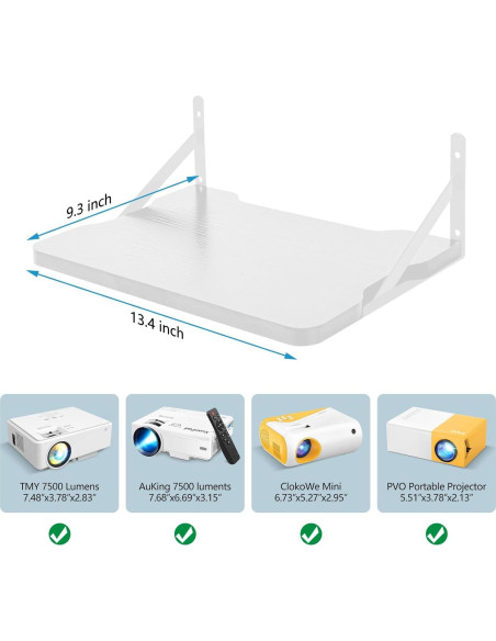 Estante para Proyector y Router BEARUT TYMDF MDF 34x23.5cm Estante para Proyector y Router BEARUT TYMDF MDF 34x23.5cm