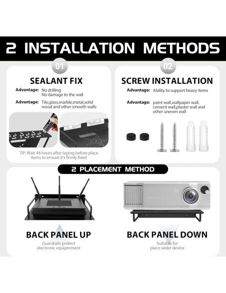 Estante Flotante AIYOTAR para Proyector y WiFi 2 Piezas Estante Flotante AIYOTAR para Proyector y WiFi 2 Piezas