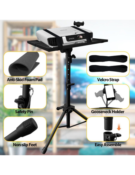 Soporte de Proyector Sutekus Ajustable 180 con Trípode 56-119 cm Soporte de Proyector Sutekus Ajustable 180 con Trípode 56-119 cm