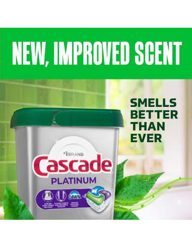 Cápsulas detergente lavavajillas Cascade Platinum + Oxi 34u