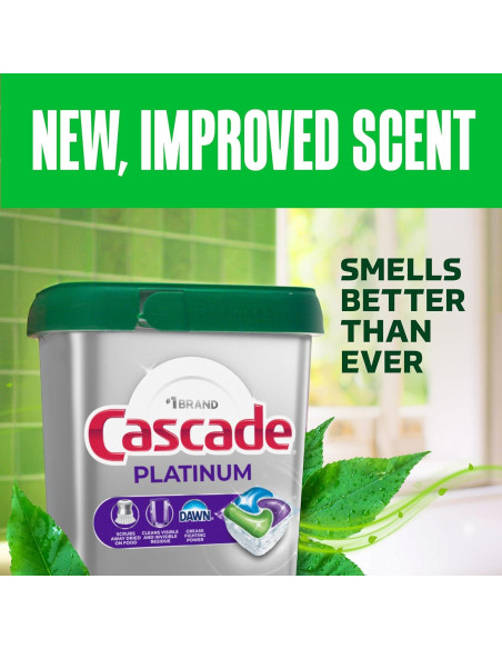 Cápsulas detergente lavavajillas Cascade Platinum + Oxi 34u Cápsulas detergente lavavajillas Cascade Platinum + Oxi 34u