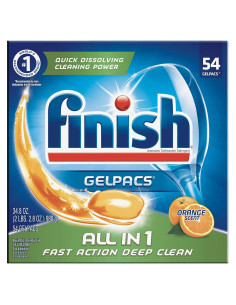 Finish Todo En 1 Gelpacs Naranja 54 Tabs - Detergente Lavavajillas