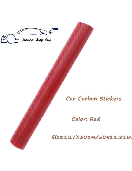 Hoja de Vinilo de Fibra de Carbono Rojo 1.22m x 0.30m Silence Shopping Hoja de Vinilo de Fibra de Carbono Rojo 1.22m x 0.30m Silence Shopping