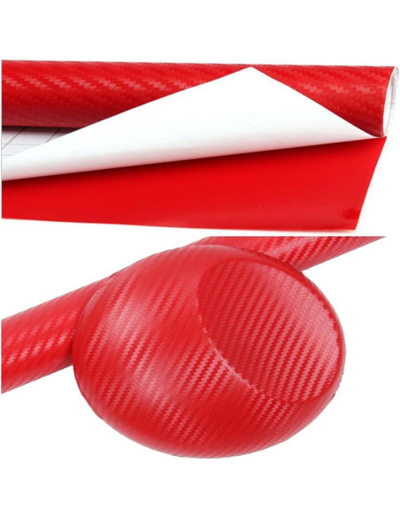 Hoja de Vinilo de Fibra de Carbono Rojo 1.22m x 0.30m Silence Shopping Hoja de Vinilo de Fibra de Carbono Rojo 1.22m x 0.30m Silence Shopping