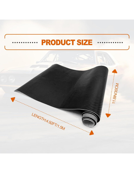 Envoltura de Vinilo Fibra de Carbono 3D Mate RBOKO 30x152 cm Envoltura de Vinilo Fibra de Carbono 3D Mate RBOKO 30x152 cm