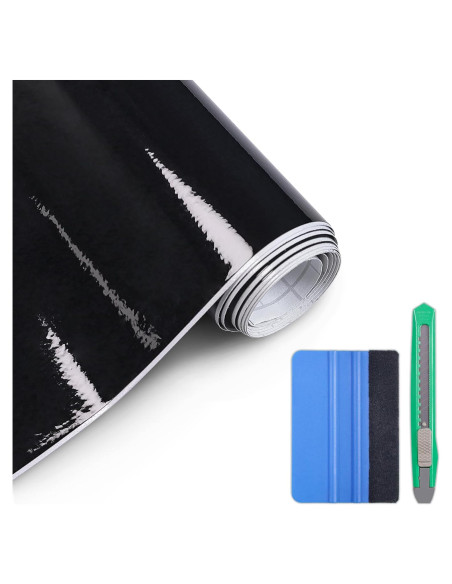 Vinilo Automotriz Negro Brillante Lypumso 0.3m x 3m con Kit Vinilo Automotriz Negro Brillante Lypumso 0.3m x 3m con Kit