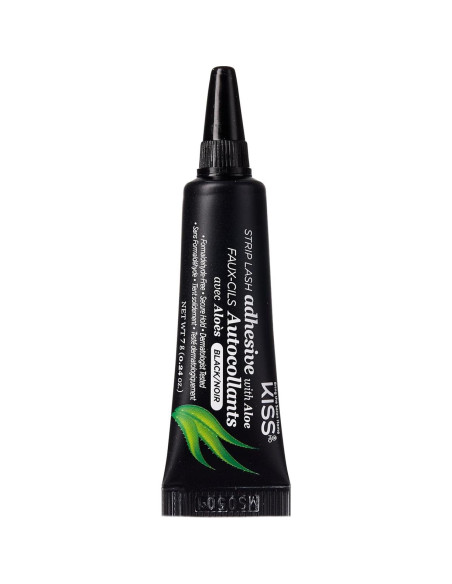 Adhesivo para Pestañas Negras Kiss con Aloe 7.1g Libre de Formaldehído Adhesivo para Pestañas Negras Kiss con Aloe 7.1g Libre de Formaldehído