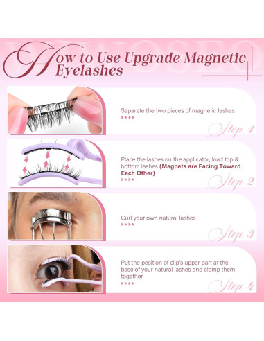 Pestañas Magnéticas Wiwoseo 2 Pares con Aplicador - Naturales