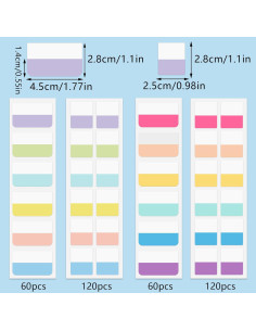 360 Pestañas Adhesivas Multicolor Prudiut 4.57x2.54 cm 2