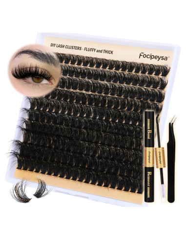 Kit de Extensión de Pestañas Focipeysa 90D 10-18mm 200Pcs