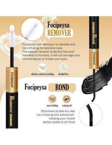 Kit de Extensión de Pestañas Focipeysa 90D 10-18mm 200Pcs