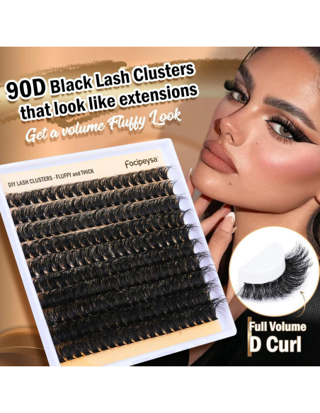 Kit de Extensión de Pestañas Focipeysa 90D 10-18mm 200Pcs Kit de Extensión de Pestañas Focipeysa 90D 10-18mm 200Pcs