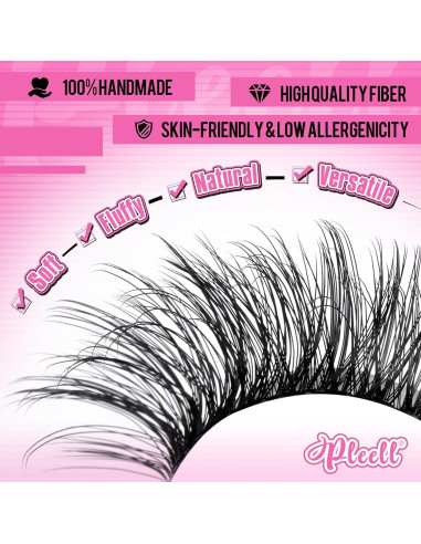 Kit de Extensión de Pestañas Pleell Wispy 10-18MM 180PCS