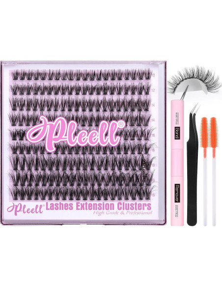 Kit de Extensión de Pestañas Pleell Wispy 10-18MM 180PCS Kit de Extensión de Pestañas Pleell Wispy 10-18MM 180PCS