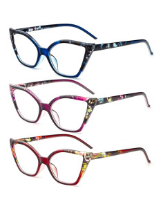 Gafas de Lectura Cat Eye DXYXYO 3 Pares Anti Luz Azul 2