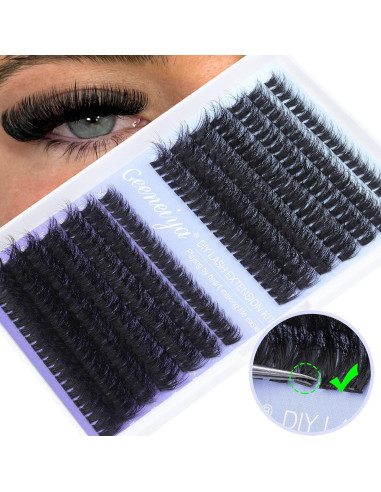 Kit de Extensión de Pestañas Geeneiya 280 Piezas con Pegamento