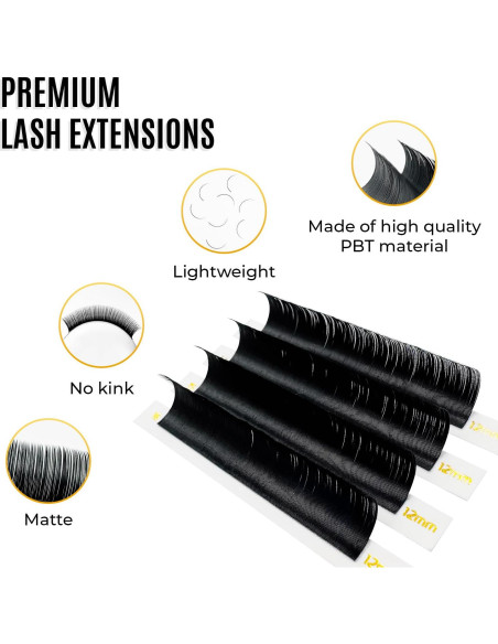 Pestañas Individuales Semi Permanentes Stacy Lash D Curl 0.10mm Pestañas Individuales Semi Permanentes Stacy Lash D Curl 0.10mm