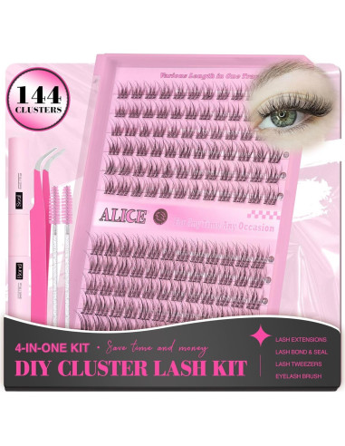 Kit de Extensiones de Pestañas Alice DIY 9-11mm Natural 144Pcs
