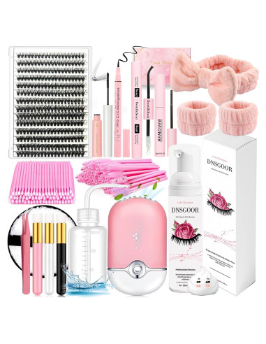 Kit de Extensión de Pestañas DIY DNSGOOR 280 Piezas 9-16mm