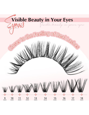 Kit de Extensión de Pestañas EYEVIS 300PCS D Curl 9-18mm