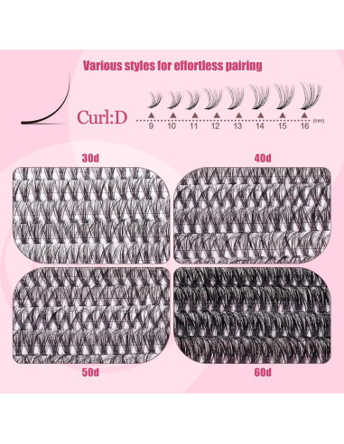 Kit de Extensión de Pestañas CCODDY Fluffy 30D-60D 712 Pcs