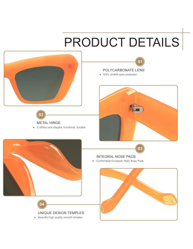 Gafas de sol Cat Eye ANDWOOD para mujeres con lentes UV400