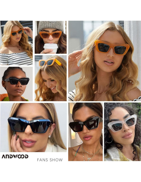Gafas de sol Cat Eye ANDWOOD para mujeres con lentes UV400 Gafas de sol Cat Eye ANDWOOD para mujeres con lentes UV400