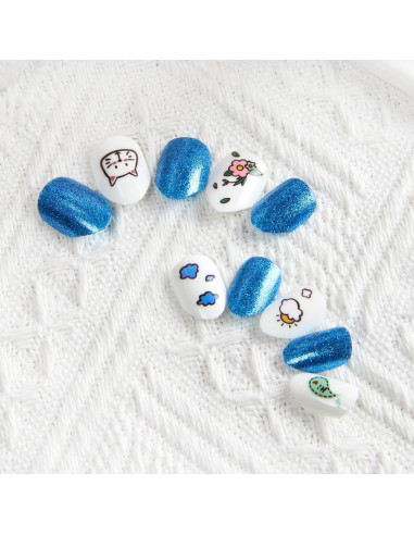 Kit de Uñas Postizas DSVANAY para Niños - 24 Uñas Cortas