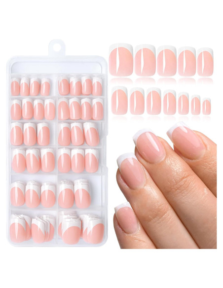 240 Uñas Postizas Cuadradas Francesas Stort con Pegamento 240 Uñas Postizas Cuadradas Francesas Stort con Pegamento