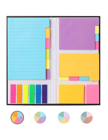 Juego de Notas Adhesivas Mr. Pen 410 Piezas Neón para Planificador Juego de Notas Adhesivas Mr. Pen 410 Piezas Neón para Planificador