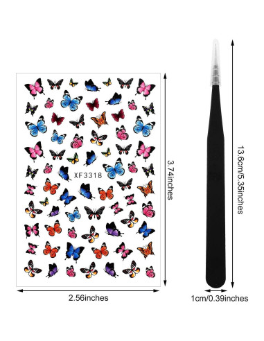 Calcomanías de Uñas Adhesivas Blulu - 30 Hojas Coloridas
